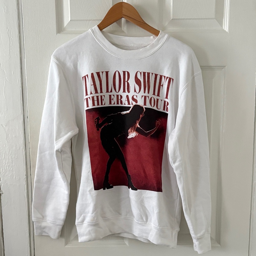 Taylor Swift The Eras Tour White Crewneck Sweatshirt